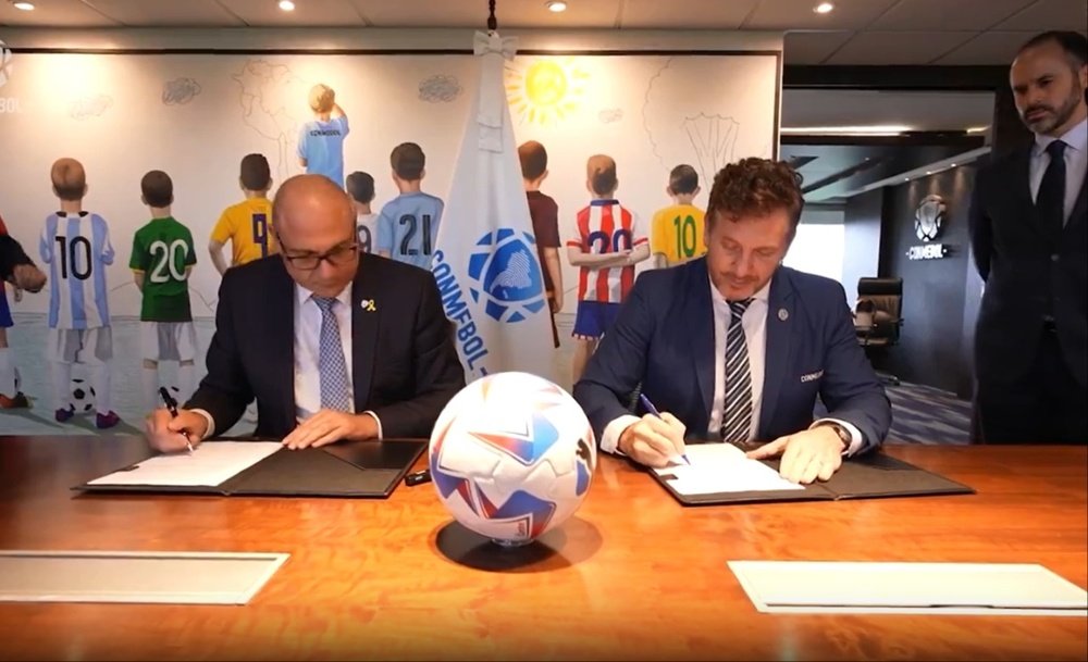 Israel firmó un acuerdo con la CONMEBOL. Captura/Twitter/ISRAELFA