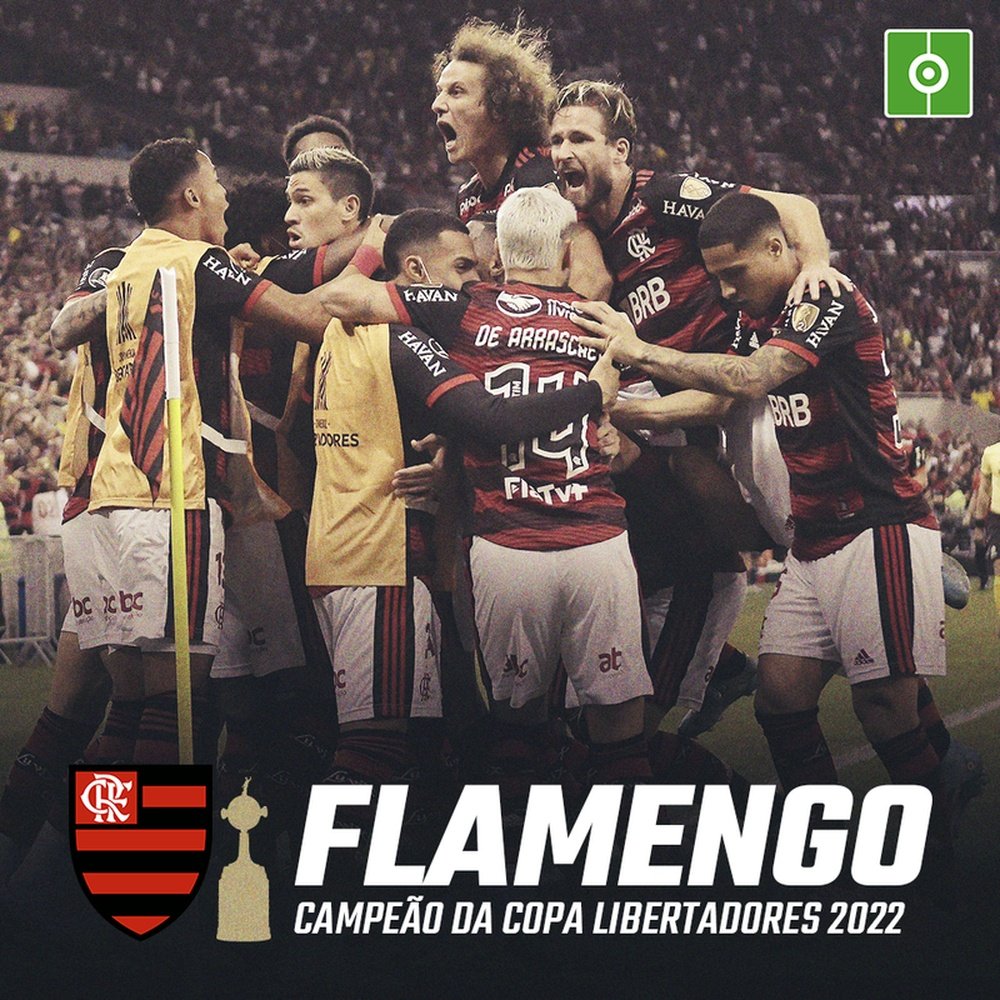 O Flamengo é tricampeão da Libertadores.Besoccer