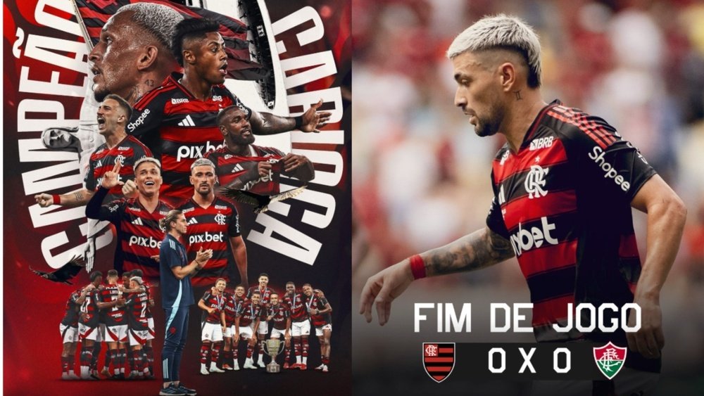 Flamengo conquista seu 39º título no Campeonato Carioca. Captura @Flamengo