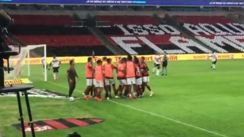 Flamengo endosó un 5-1 a Sao Paulo. Captura/Twitter/Flamengo