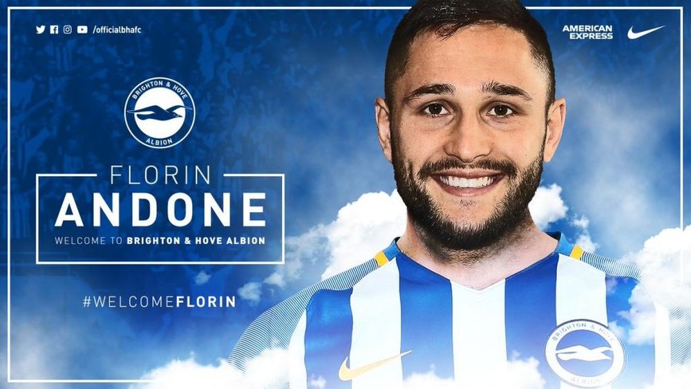 Andone will officially join the club on June 8. Twitter/OfficialBHAFC