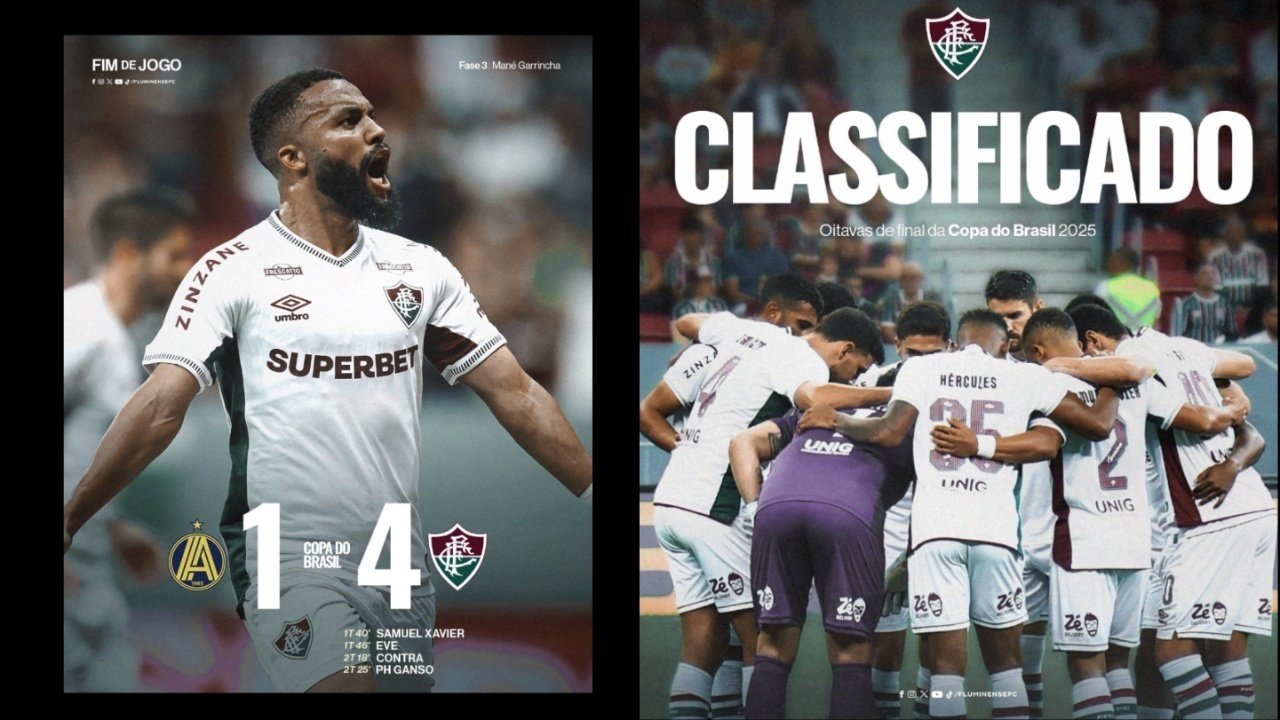 O Fluminense confirmou o favoritismo e avançou com autoridade às oitavas de final da Copa do Brasil ao golear a Aparecidense, por 4 a 1, no Mané Garrincha, em Brasília, na noite desta quarta-feira. O Tricolor, que já havia vencido o jogo de ida por 1 a 0, no Maracanã, construiu o placar agregado de 5 a 1 com uma atuação que, apesar de um início lento, foi suficiente para transformar o confronto em um verdadeiro jogo-treino, já no intervalo
