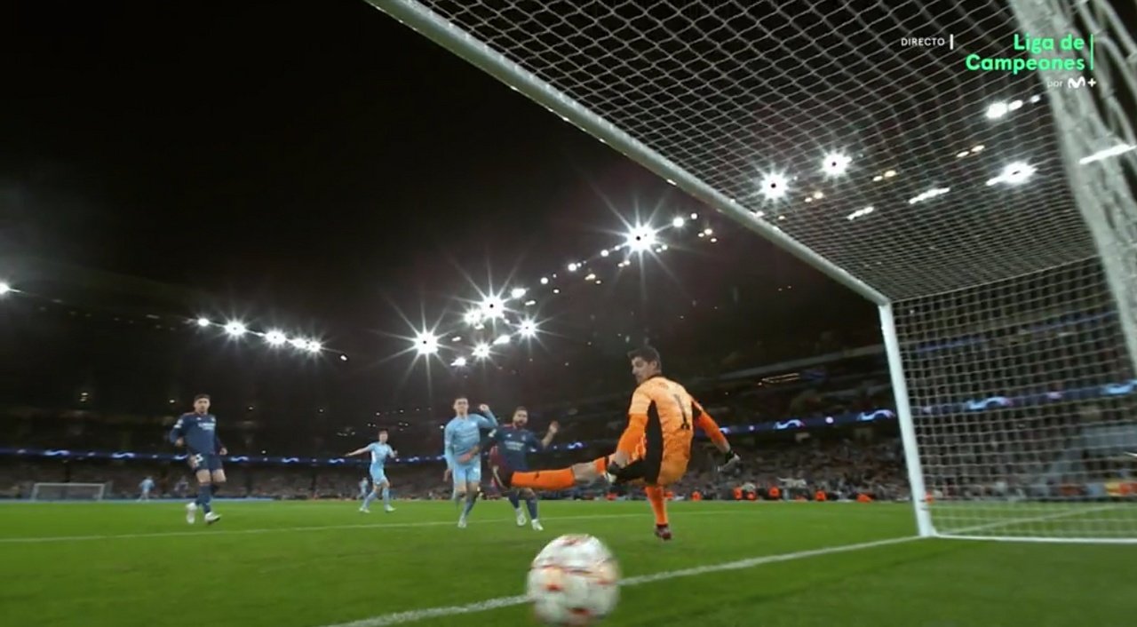 Foden makes it 3-1. Screenshot/MovistarLigadeCampeones