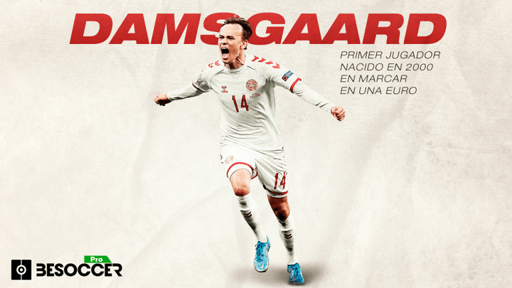 Damsgaard, el primer jugador nacido en los 2000 que marca en una Eurocopa