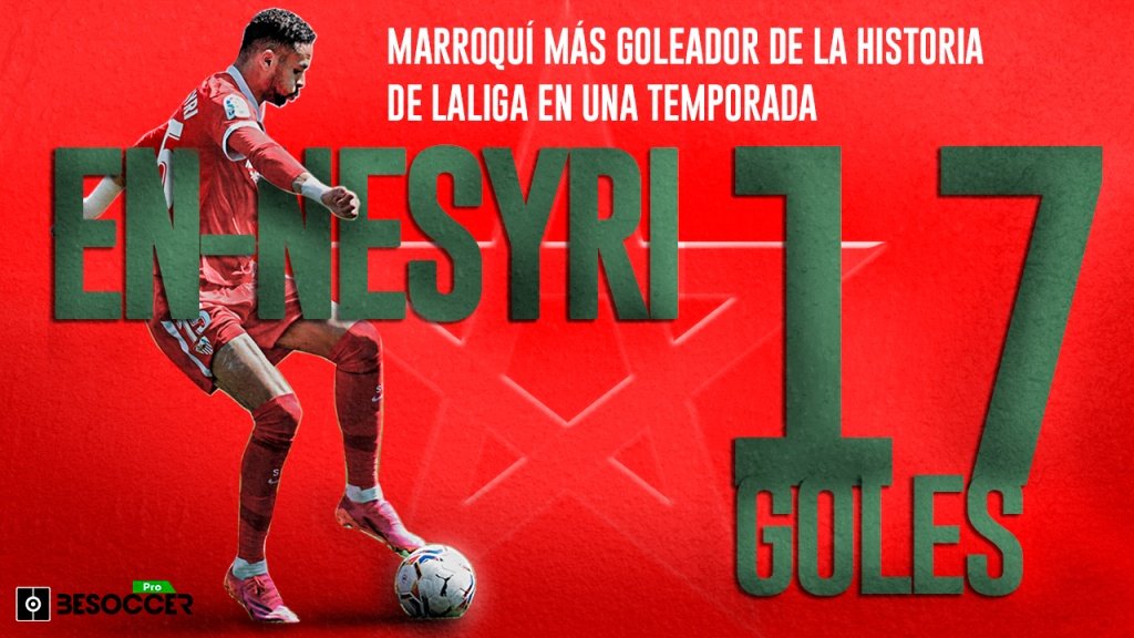 En-Nesyri supera a El-Arabi, quien hizo 16 con el Granada en la 2015-16. BeSoccer Pro