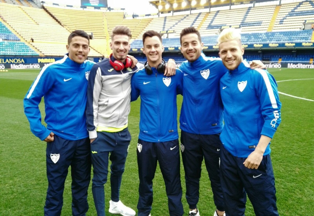 Buen rollo en la previa. Twitter/MalagaCF