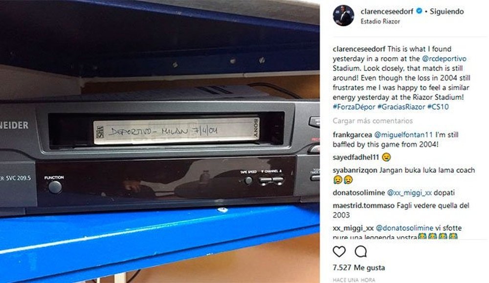 Seedorf compartió esta curiosa imagen en su cuenta de Instagram. Instagram/ClarenceSeedorf