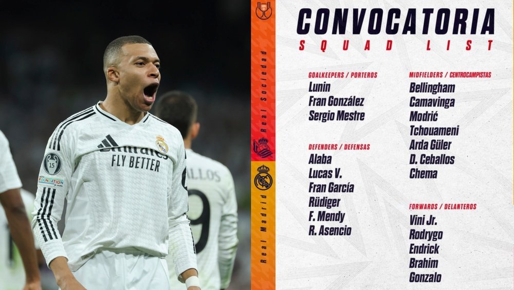 Ancelotti laisse de côté Courtois, Fede Valverde et Mbappé. EFE/Real Madrid