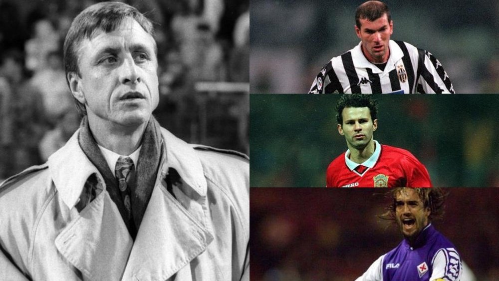 Zidane, Giggs y Batistuta fueron algunos de los últimos deseos de Cruyff en el Barça. BeSoccer