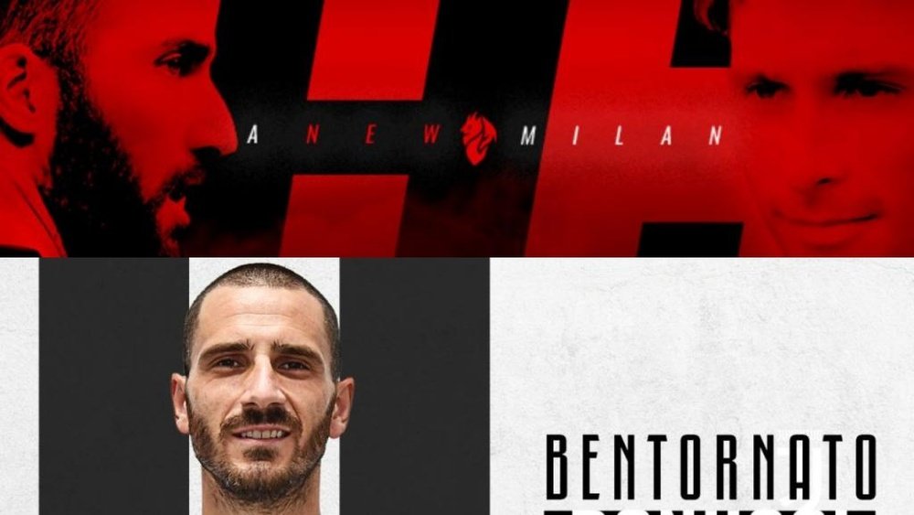 Higuain and Caldara are now Milan players, with Bonucci returning to Juve. ACMilan/Juventus