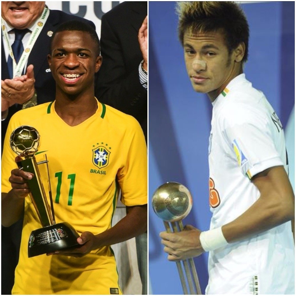 À son jeune âge, Vinicius a une physique plus imposant que celui de Neymar. AFP