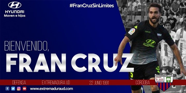 El Extremadura firma a Fran Cruz por tres temporadas