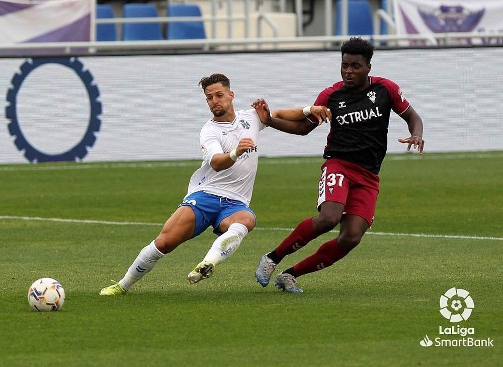 Fran Sol le dio este viernes la victoria al Tenerife ante el Sporting. LaLiga