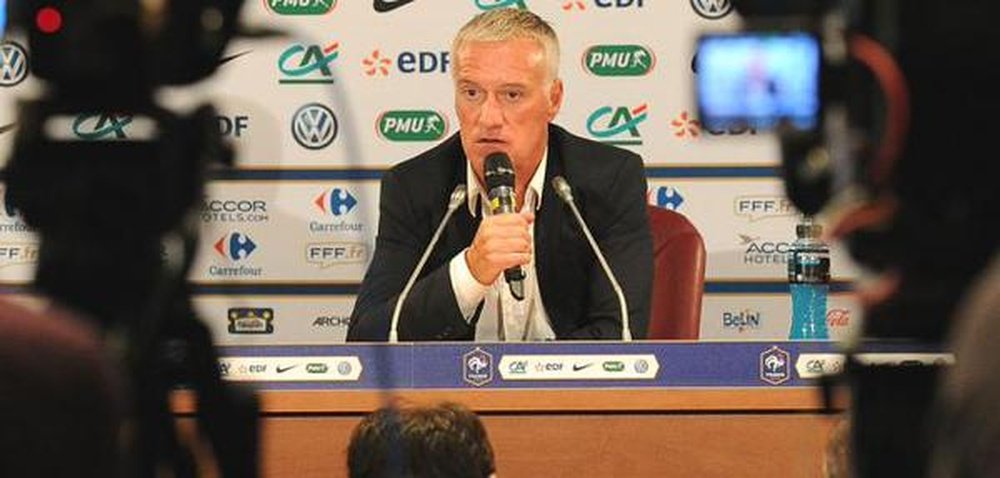 France manager Didier Deschamps at a press conference. Twitter