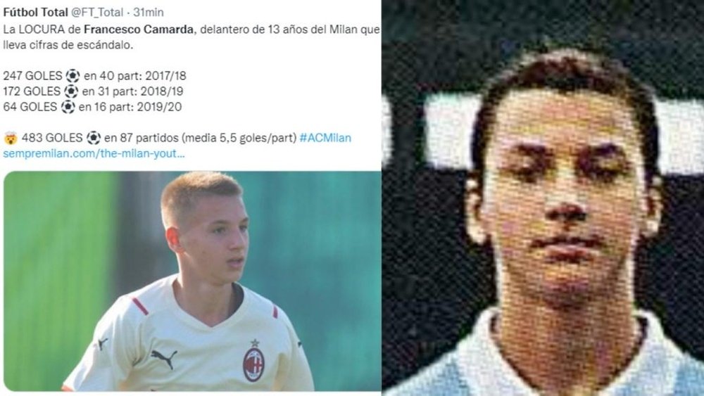 Les statistiques monstrueuses de Francesco Camarda. Captura/Twitter