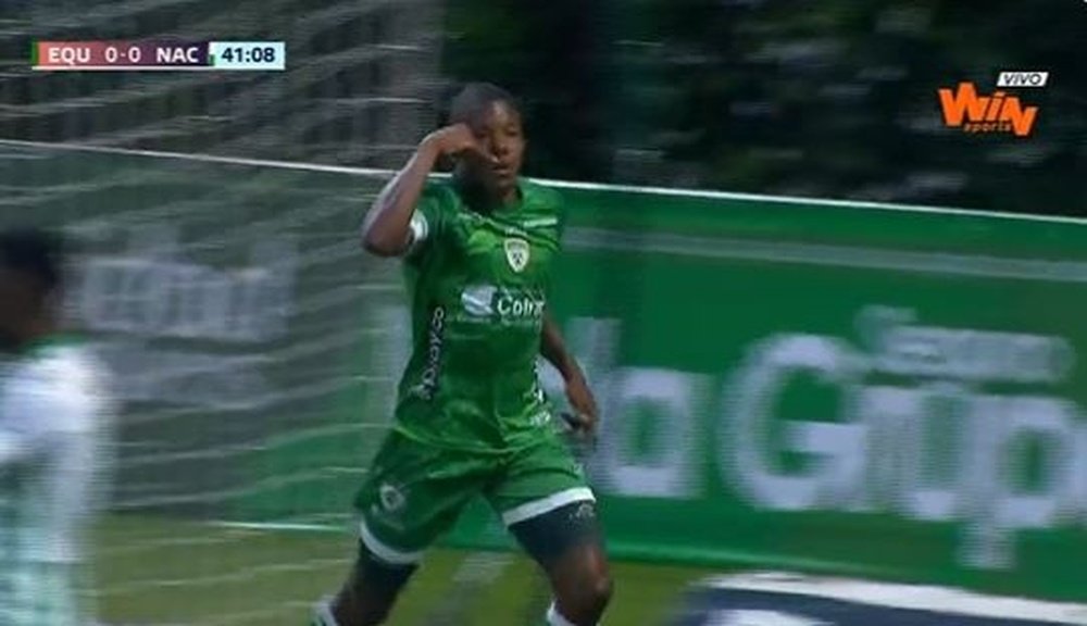 Francisco Chaverra le dio el triunfo a La Equidad sobre Nacional. Captura/WinSportsTV