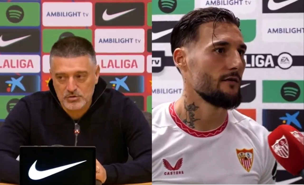 García Pimienta y Gudelj hablaron con la prensa. Capturas/LaLiga-SevillaFC