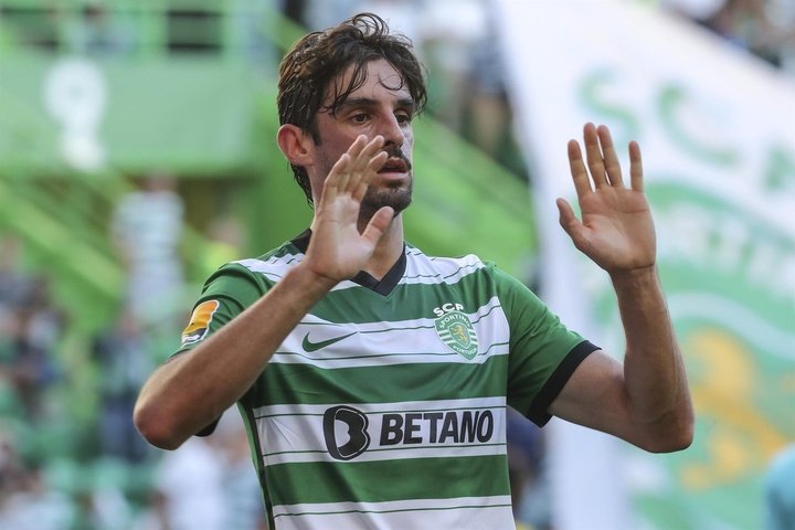 Francisco Trincão celebra gol durante o Sporting CP e o Portimonense- Liga Portuguesa 2022-23.EFE