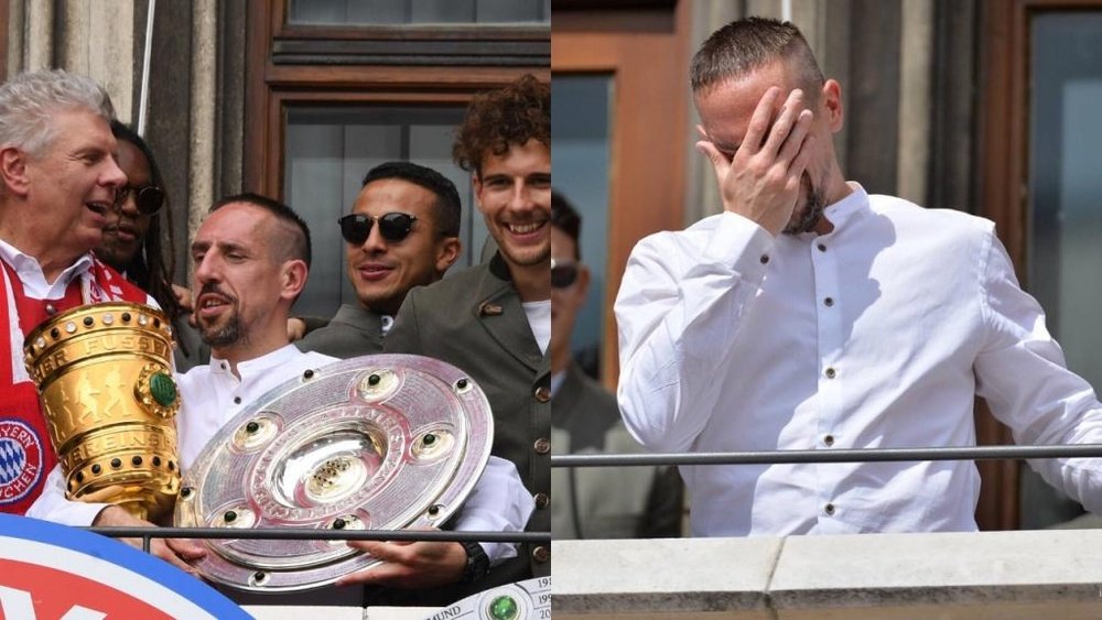 Ribéry n'a pu contenir ses larmes lors de ses adieux. Twitter/FranckRibéry