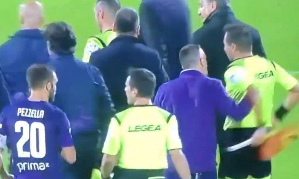 Serie A punish Ribery for shoving a referee. Captura/beINSports