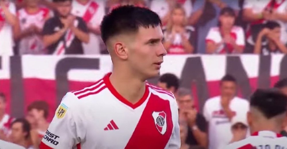 River Plate renewed Franco Mastantuono a few days ago until 2026. Screenshot/ESPN