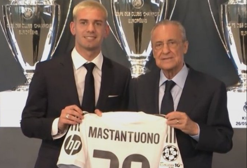 La presentación de Mastantuono, EN DIRECTO: ya posa con su nuevo dorsal