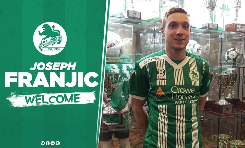 Franjic ya luce los colores de su nuevo equipo en Australia. GreenGullySC