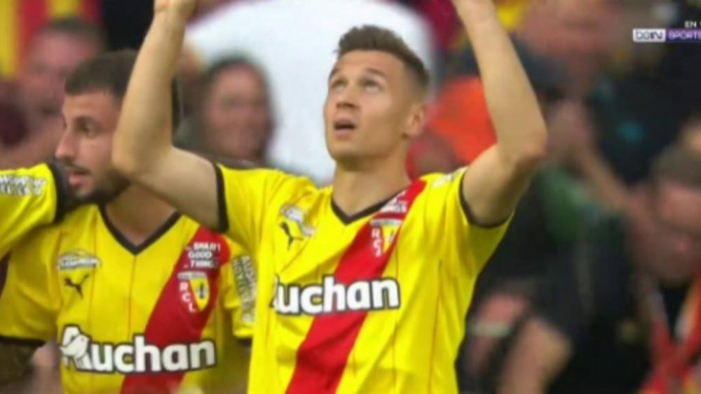 Frankowski marcó para el Lens. Captura/beINSports