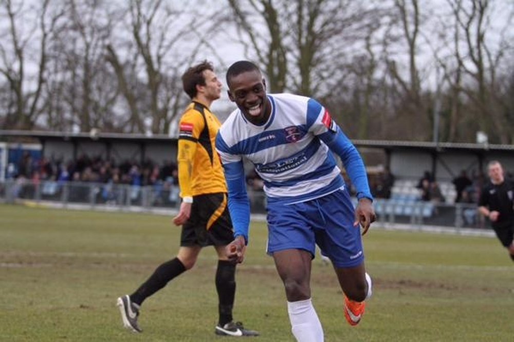 Freddie Ladapo during a game with Margate. Margate-fc.co.uk