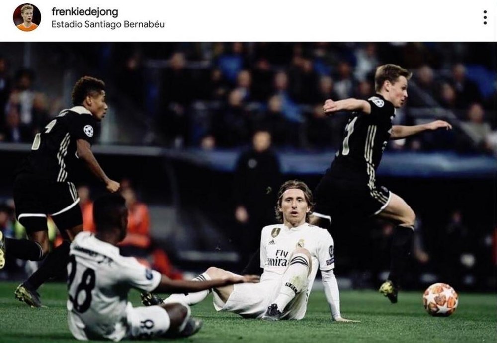 Frenkie de Jong sentó a Modric y Vinicius. Instagram/FrenkiedeJong