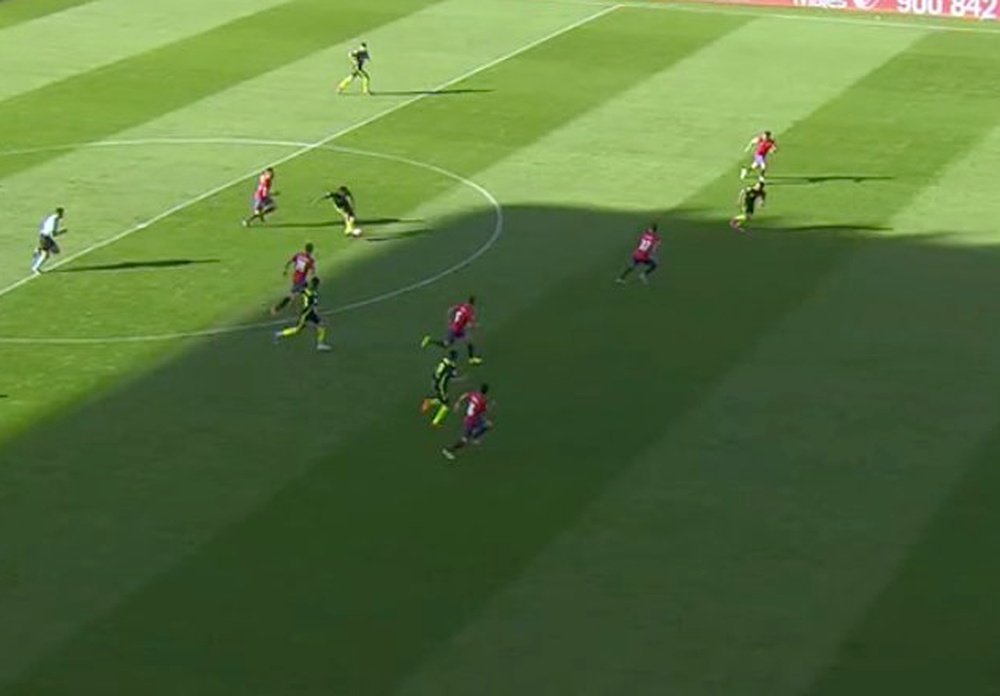 Kodro hizo el 1-0 para Osasuna tras un gol mal anulado al Sporting. Youtube/beINSports