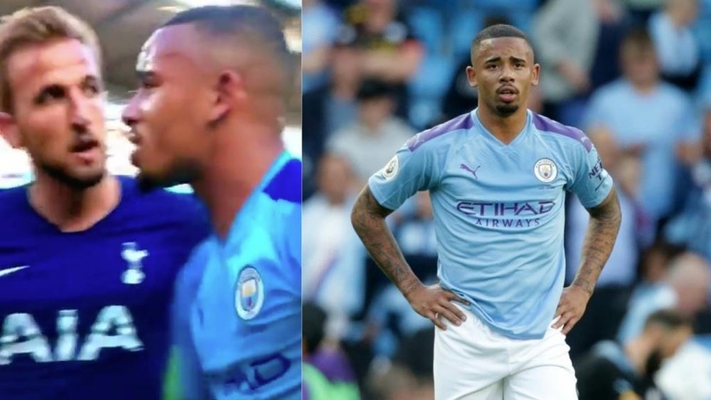 Enfado de Gabriel Jesus tras el City-Tottenham. Capturas/DAZN/AFP