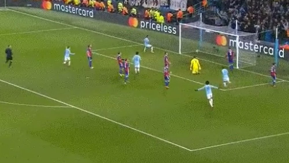 Gabriel Jesus made it 1-0 to Man City against FC Basel. Screenshot/Twitter