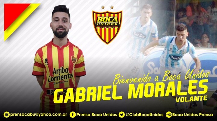 Morales cambia Atlético Rafaela por Boca Unidos