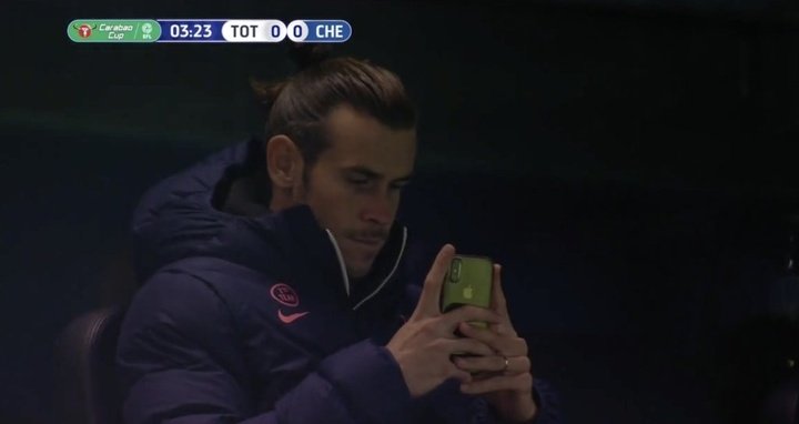 Mourinho insists Bale is happy ... and he certainly showed it from the stands