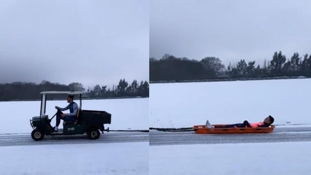 Bale, el golf y la nieve: una combinación explosiva. Instagram/sergioregui