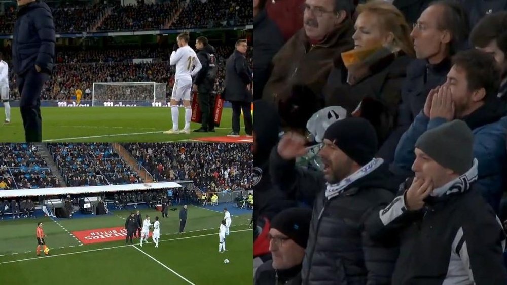 Bale recebeu vaias da torcida no Bernabéu . Capturas/Movistar+LaLiga