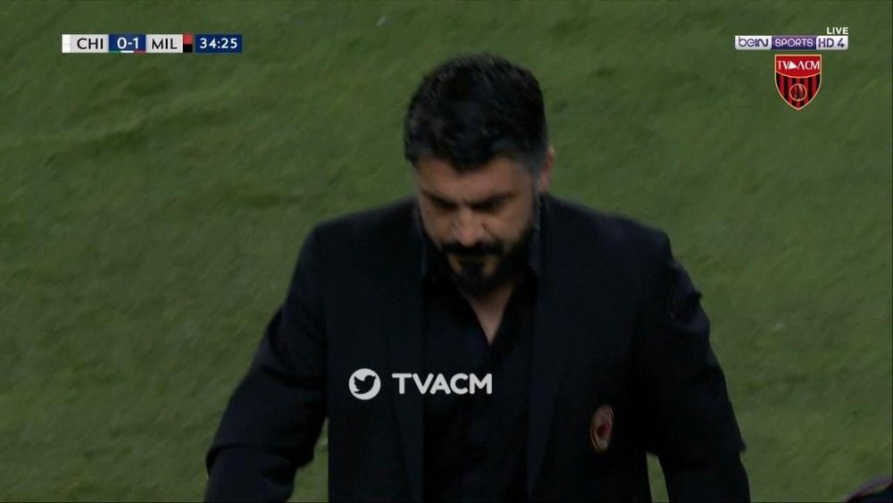 Gattuso a fini en tribunes. Capture/TVACM