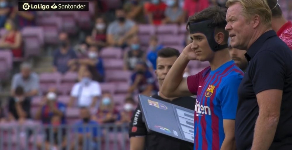 Gavi se estrenó ante el Getafe. Captura/MovistarLaLiga