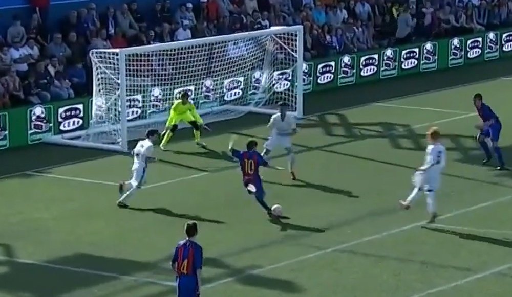 Gavi scored a goal v Real Madrid in 2016. Screenshot/DUGOUT