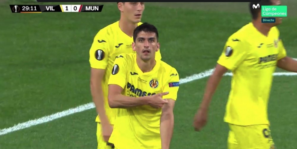 Gerard Moreno gave Villarreal a shock lead. Screenshot/Movistar+LigadeCampeones