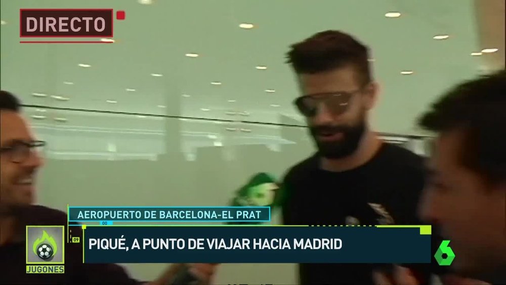 Piqué puso rumbo a Madrid para incorporarse a la plantilla de 'la Roja'. AFP