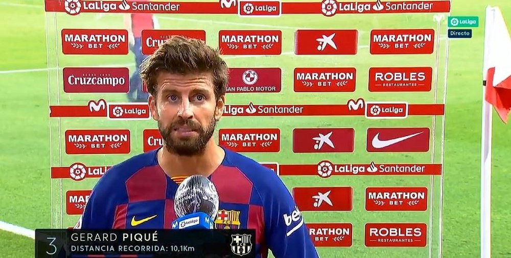 Gérard Piqué s'est montré pessimiste après le match nul. Capture/MovistarLaLiga