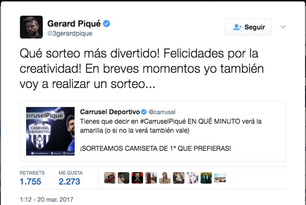 La respuesta de Piqué no se hizo esperar. Twitter/3gerardpique