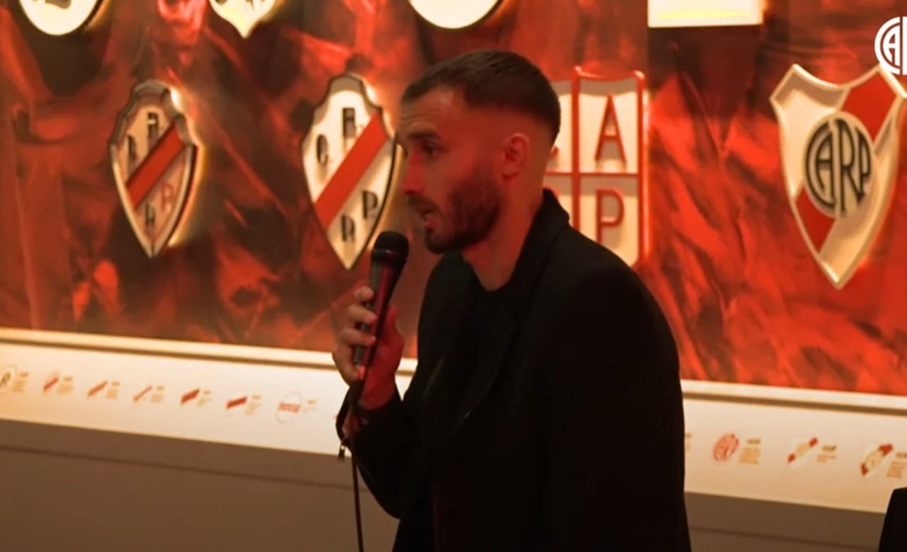 Pezzella habló de Gallardo en su presentación. Captura/RiverPlate