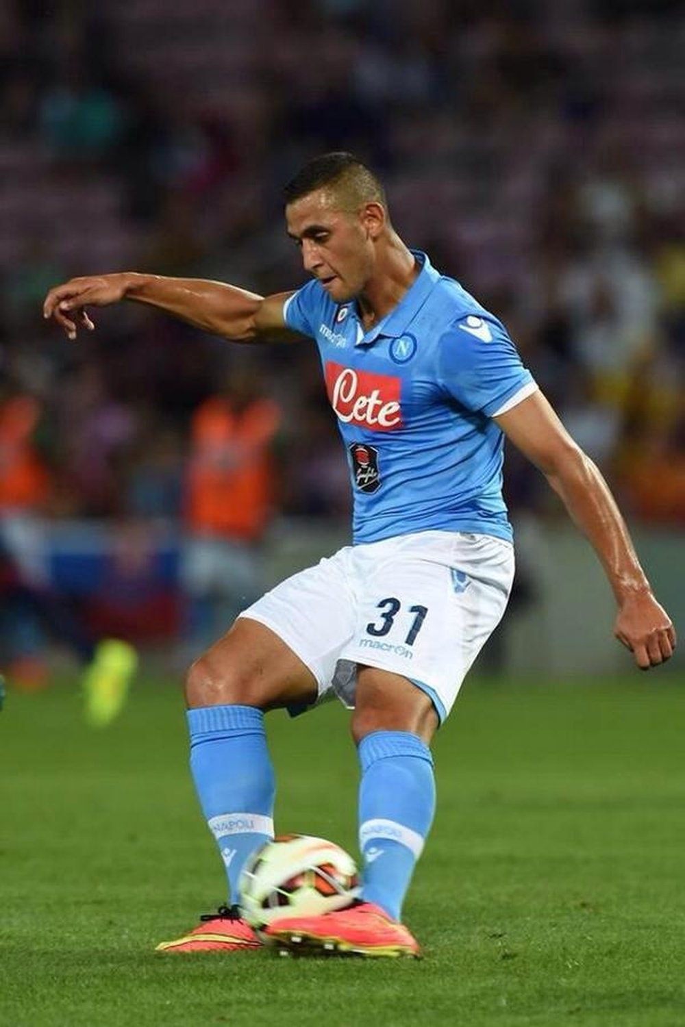 Ghoulam kicking the ball. Goal