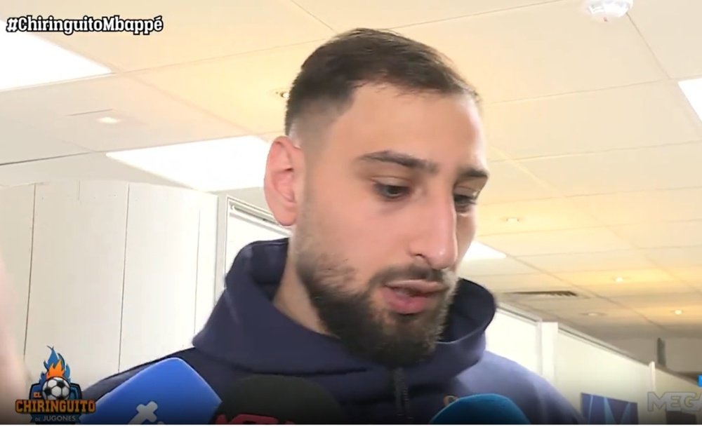 Donnarumma spoke about his teammate Mbappe on Wednesday. Screenshot/MegaHD
