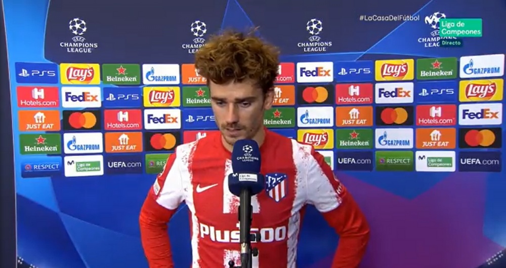 Griezmann analizó el partido ante los medios. Captura/MovistarLigadeCampeones