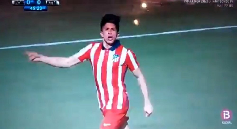Debut and goal from Giuliano Simeone for Atlético B. Screenshot/IB3