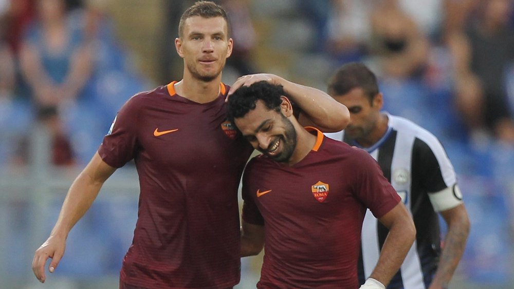 Edin Dzeko Mohamed Salah Roma